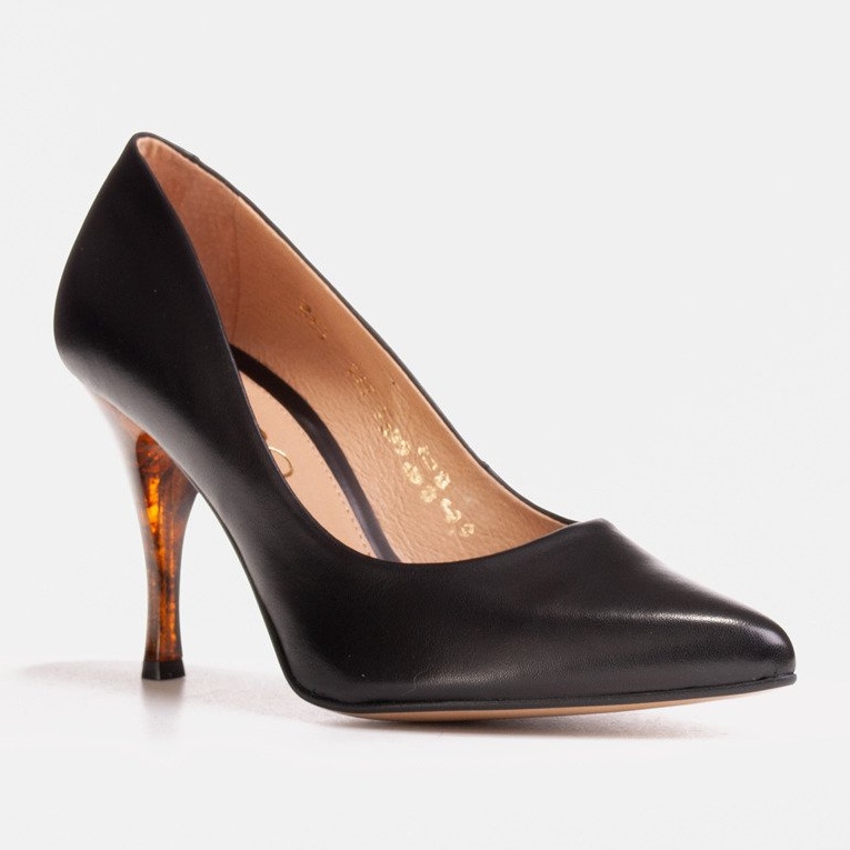 Marco Shoes Escarpins noirs 1599P avec talon ambre 1