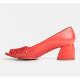 Marco Shoes Escarpins rouges à devant perforé 2