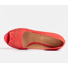 Marco Shoes Escarpins rouges à devant perforé 3