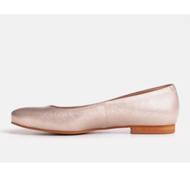 Marco Shoes Ballerines en daim platine naturel d'or 1