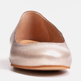 Marco Shoes Ballerines en daim platine naturel d'or 2