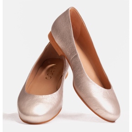 Marco Shoes Ballerines en daim platine naturel d'or 5