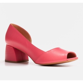 Marco Shoes Pompes avec un côté ouvert rouge 1