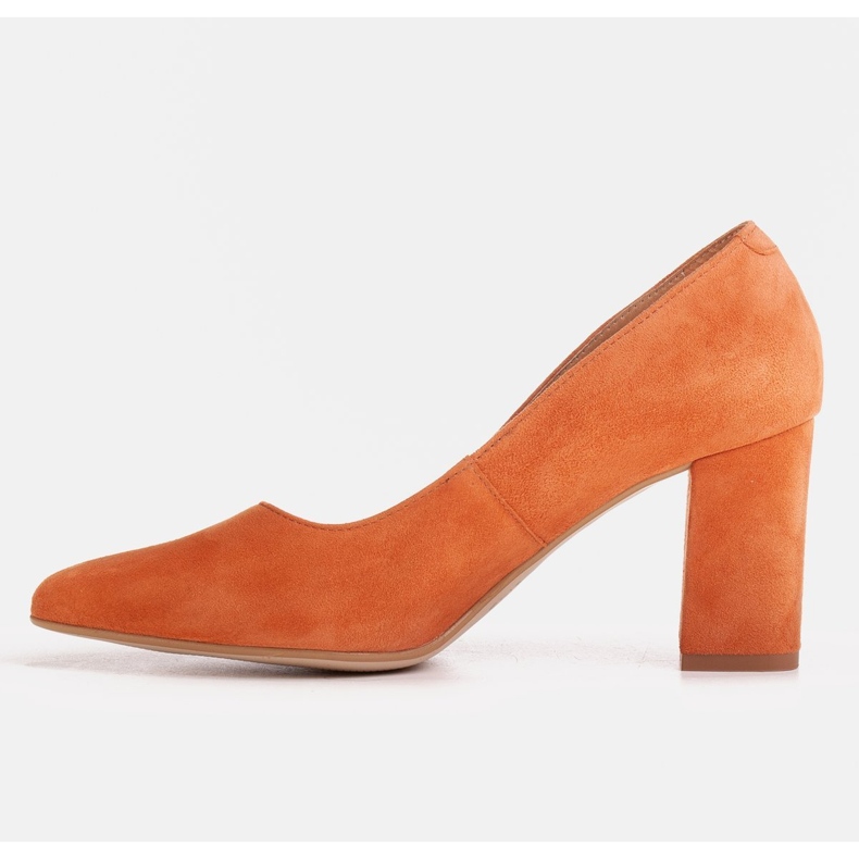 Marco Shoes Escarpins orange en daim naturel 1