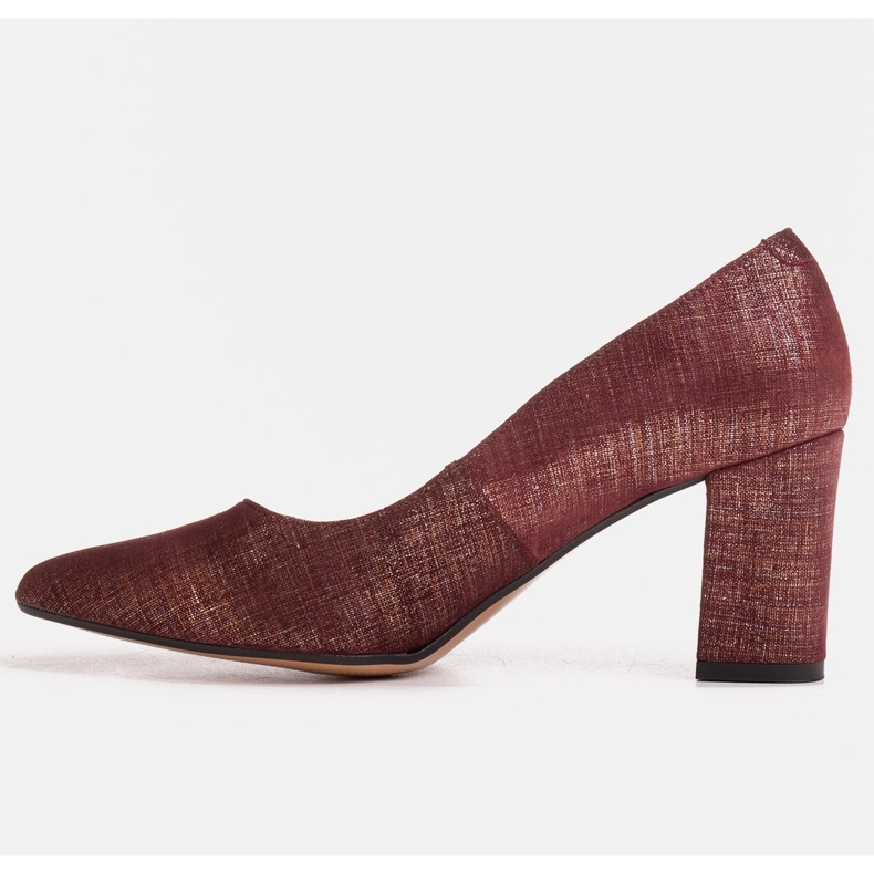 Marco Shoes Escarpins marron 1527P en daim naturel rouge 1