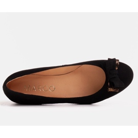 Marco Shoes Ballerines en daim noir à nœud le noir 2