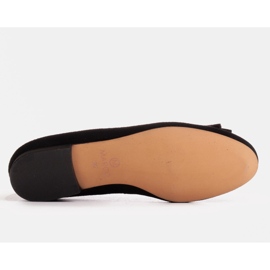 Marco Shoes Ballerines en daim noir à nœud le noir 3