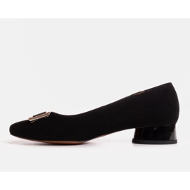 Marco Shoes Escarpins en daim noir avec ornement le noir 4