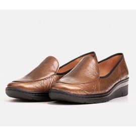 Radoskór Mocassins confortables à coupe basse sur un coin bas pour un pied plus large d'or 3