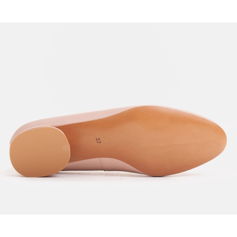 Marco Shoes Ballerines en cuir rose avec décoration dorée 2