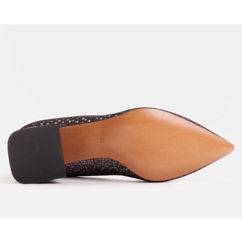 Marco Shoes Escarpins élégants en cuir gaufré gris 1