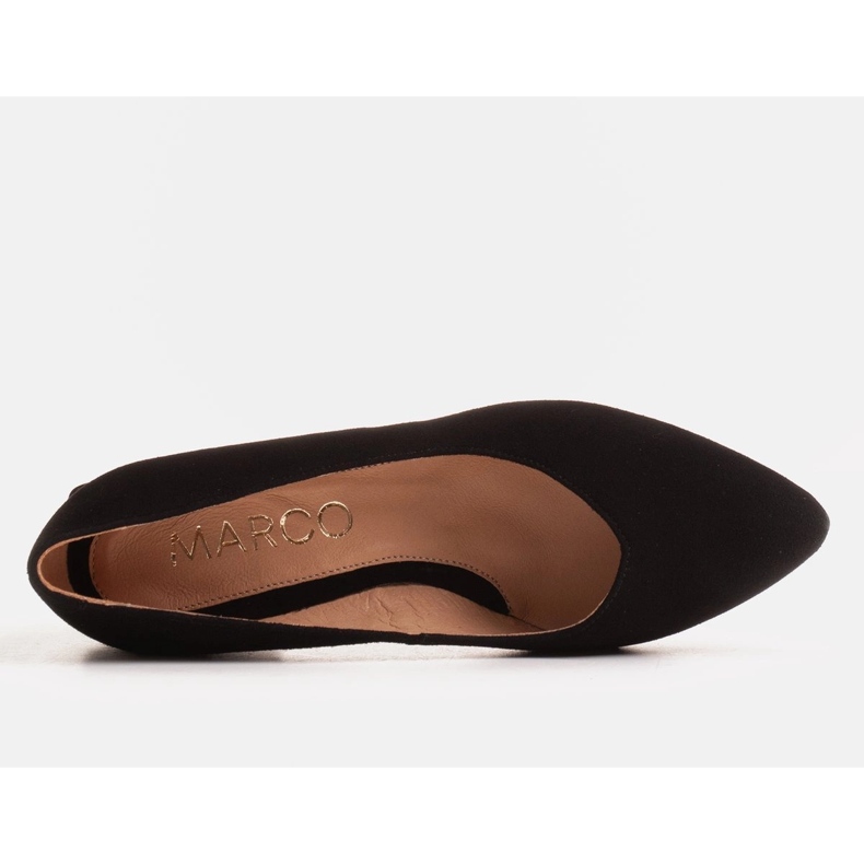 Marco Shoes Escarpins en cuir noir à talon chromé le noir 1