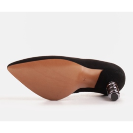 Marco Shoes Escarpins en daim noir avec pierres le noir 6