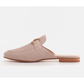 Marco Shoes Chaussons femme en daim avec ornement beige 2