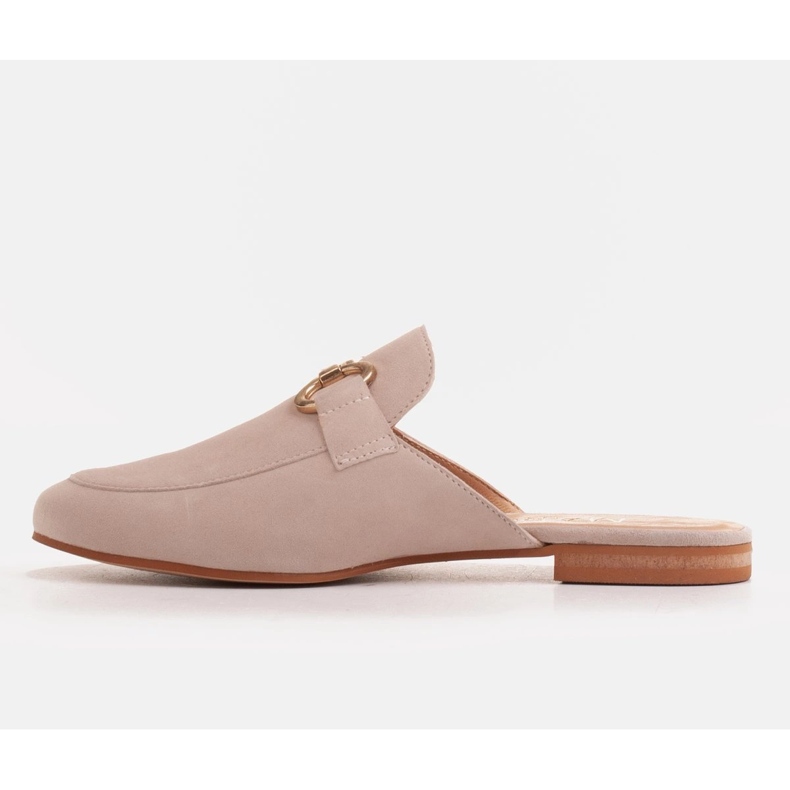 Marco Shoes Chaussons femme en daim avec ornement beige 2