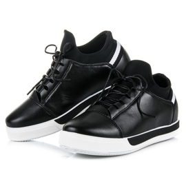 Ideal Shoes Chaussures de sport noires à lacets 2