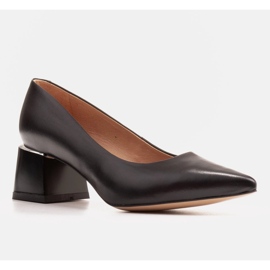 Marco Shoes Escarpins élégants pour femmes en cuir naturel noir 1
