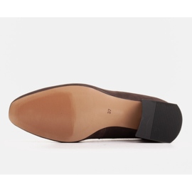 Marco Shoes Escarpins en daim marron à col en V brun 6