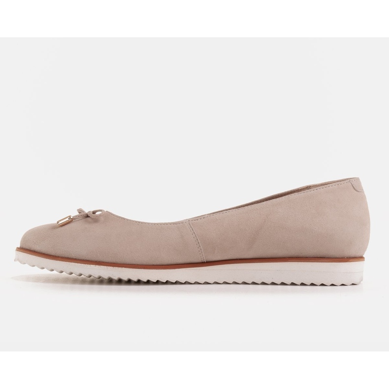 Marco Shoes Ballerines légères pour femmes en daim naturel avec une semelle sportive beige 1