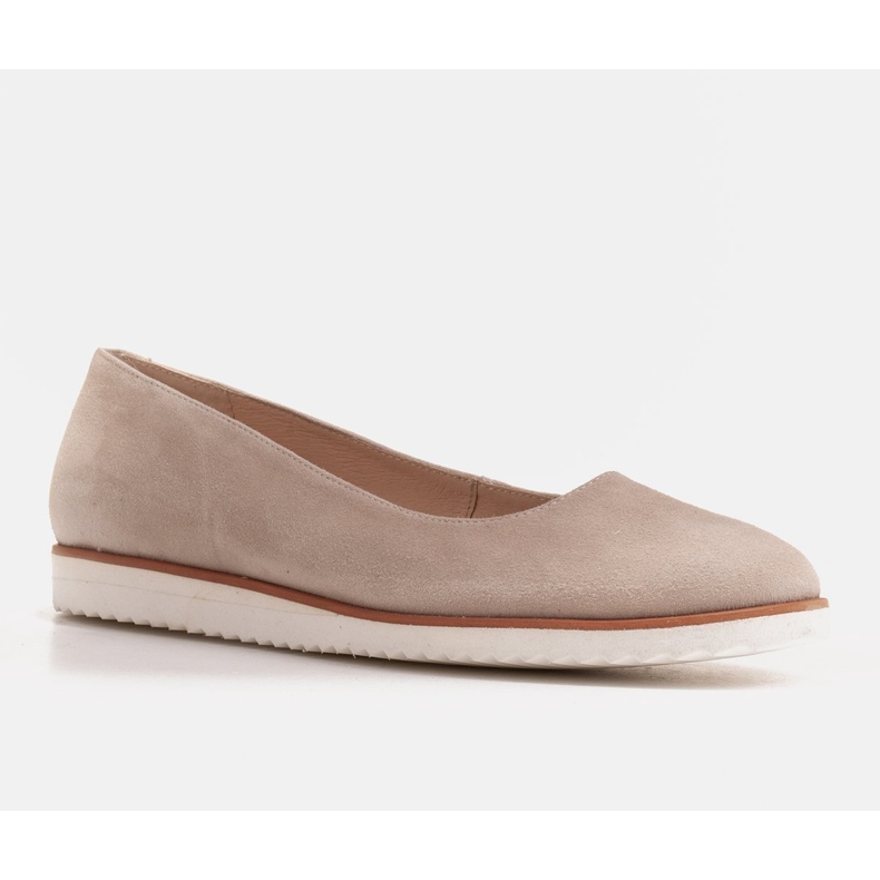 Marco Shoes Ballerines légères pour femmes en daim naturel avec une semelle sportive beige 1