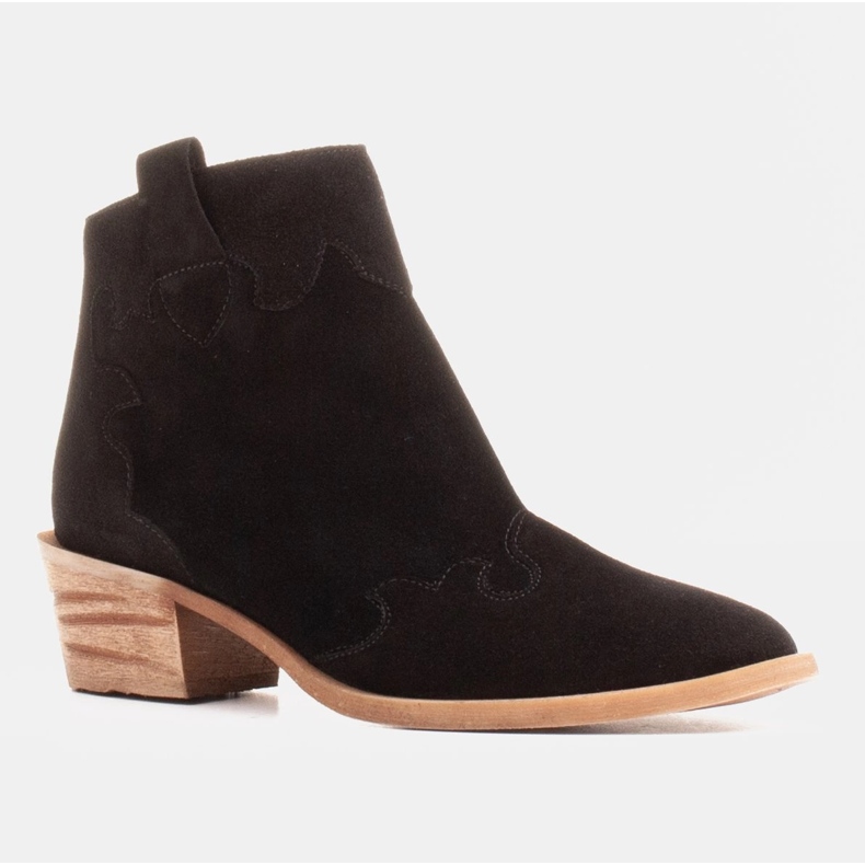 Marco Shoes Bottines élégantes en cuir à talons bas le noir 2