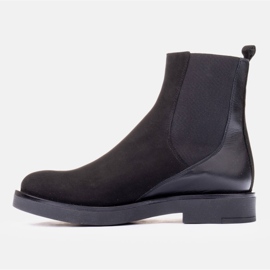 Marco Shoes Bottines plates en cuir avec isolation avec une large tige en caoutchouc le noir 2