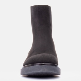 Marco Shoes Bottines plates en cuir avec isolation avec une large tige en caoutchouc le noir 3