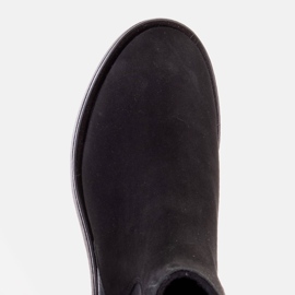 Marco Shoes Bottines plates en cuir avec isolation avec une large tige en caoutchouc le noir 4