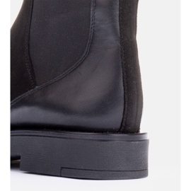 Marco Shoes Bottines plates en cuir avec isolation avec une large tige en caoutchouc le noir 5