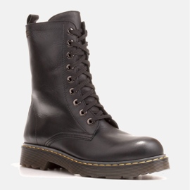 Marco Shoes Bottines hautes, bottines nouées sur une semelle translucide le noir 3