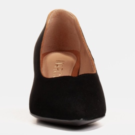 Marco Shoes Escarpins pour femmes en daim naturel avec un talon ambré le noir 3
