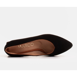 Marco Shoes Escarpins pour femmes en daim naturel avec un talon ambré le noir 5
