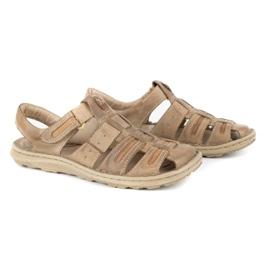 Olivier Sandales d'été en cuir pour hommes 230MA beige 2