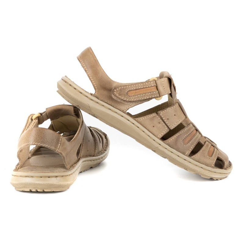 Olivier Sandales d'été en cuir pour hommes 230MA beige 3