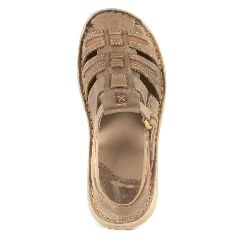 Olivier Sandales d'été en cuir pour hommes 230MA beige 5