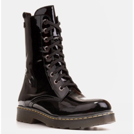 Marco Shoes Bottines hautes, bottines nouées sur une semelle translucide le noir 3