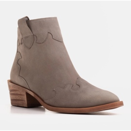 Marco Shoes Boots grises en daim naturel sans isolation 3