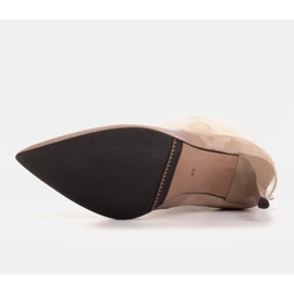 Marco Shoes Bottes pour femmes à talon haut dans une combinaison de cuir et de daim beige 6