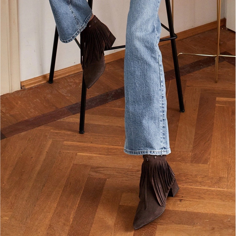 Marco Shoes Boots originales en daim à franges décoratives brun 2