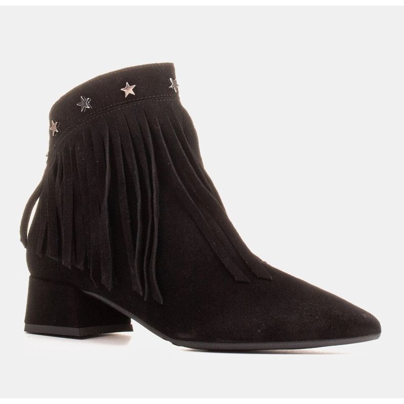 Marco Shoes Boots originales en daim à franges décoratives le noir 1