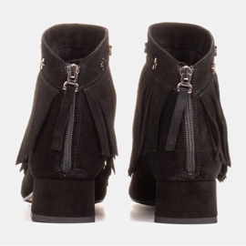 Marco Shoes Boots originales en daim à franges décoratives le noir 6