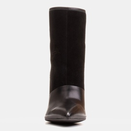 Marco Shoes Bottes pour femmes à talon haut dans une combinaison de cuir et de daim le noir 1