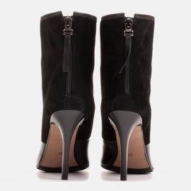 Marco Shoes Bottes pour femmes à talon haut dans une combinaison de cuir et de daim le noir 6