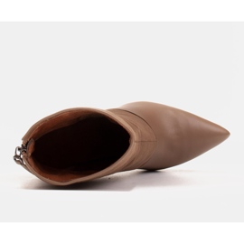 Marco Shoes Bottes pour femmes à talon haut dans une combinaison de cuir et de daim beige 6