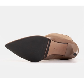 Marco Shoes Bottes pour femmes à talon haut dans une combinaison de cuir et de daim beige 7