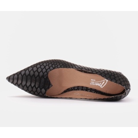 Marco Shoes Escarpins pour femmes avec cuir intéressant sur un talon bas le noir 3