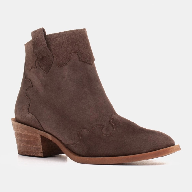 Marco Shoes Bottes de cowboy marron en peau de chamois véritable sans isolation brun 1 Marco Shoes Bottes de cowboy marron en peau de chamois véritable sans isolation brun 1