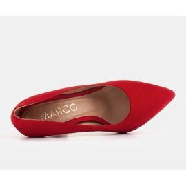 Marco Shoes Escarpins en daim rouge avec pierres 5