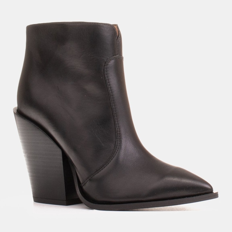 Marco Shoes Bottes de cowboy pour femmes en cuir naturel le noir 1