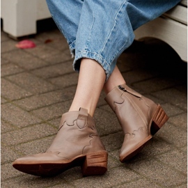 Marco Shoes Bottines beiges en cuir fleur naturel sans isolation 1 Marco Shoes Bottines beiges en cuir fleur naturel sans isolation 1